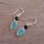 Chalcedony and smoky quartz dangle earrings, 'Dazzling Alliance' - Chalcedony and Smoky Quartz Dangle Earrings from India (image 2b) thumbail