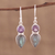 Labradorite and amethyst dangle earrings, 'Dazzling Alliance' - Labradorite and Amethyst Dangle Earrings from India (image 2) thumbail