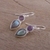 Labradorite and amethyst dangle earrings, 'Dazzling Alliance' - Labradorite and Amethyst Dangle Earrings from India (image 2c) thumbail