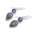 Labradorite and amethyst dangle earrings, 'Dazzling Alliance' - Labradorite and Amethyst Dangle Earrings from India (image 2e) thumbail