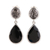 Onyx and tourmalinated quartz dangle earrings, 'Alluring Onyx' - Black Onyx and Tourmalinated Quartz Dangle Earrings thumbail