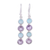 Amethyst and chalcedony dangle earrings, 'Trendy Orbs' - Handcrafted Amethyst and Blue Chalcedony Earrings from India