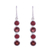 Ruby and garnet dangle earrings, 'Trendy Orbs' - Ruby and Garnet Sterling Silver Dangle Earrings from India thumbail