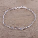 Labradorite link bracelet, 'Beautiful Saga' - Handmade Adjustable Labradorite Link Bracelet from India