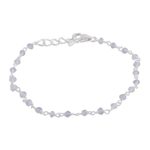 Labradorite link bracelet, 'Beautiful Saga' - Handmade Adjustable Labradorite Link Bracelet from India