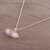 Rose quartz pendant necklace, 'Entrancing Crystal' - Adjustable Rose Quartz Crystal Pendant Necklace from India (image 2b) thumbail