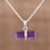 Amethyst pendant necklace, 'Entrancing Crystal' - Adjustable Amethyst Crystal Pendant Necklace from India (image 2) thumbail