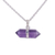 Amethyst pendant necklace, 'Entrancing Crystal' - Adjustable Amethyst Crystal Pendant Necklace from India thumbail