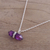 Amethyst pendant necklace, 'Entrancing Crystal' - Adjustable Amethyst Crystal Pendant Necklace from India (image 2b) thumbail