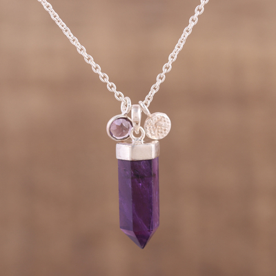 Amethyst pendant necklace, Purple Energy