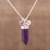 Amethyst pendant necklace, 'Purple Energy' - Adjustable Amethyst Pendant Necklace from India