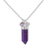 Amethyst pendant necklace, 'Purple Energy' - Adjustable Amethyst Pendant Necklace from India thumbail