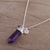 Amethyst pendant necklace, 'Purple Energy' - Adjustable Amethyst Pendant Necklace from India (image 2b) thumbail