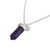 Amethyst pendant necklace, 'Purple Energy' - Adjustable Amethyst Pendant Necklace from India (image 2d) thumbail