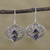 Iolite dangle earrings, 'Idyllic Love' - Natural Iolite and Silver Dangle Earrings from India (image 2) thumbail