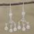Rainbow moonstone chandelier earrings, 'Mystic Swing' - Rainbow Moonstone Chandelier Earrings from India (image 2) thumbail