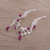 Garnet chandelier earrings, 'Windy Dance' - Garnet and Silver Swirling Chandelier Earrings from India (image 2b) thumbail