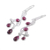 Garnet chandelier earrings, 'Windy Dance' - Garnet and Silver Swirling Chandelier Earrings from India (image 2e) thumbail