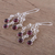 Garnet chandelier earrings, 'Wonderful Cascade' - Natural Garnet Chandelier Earrings from India (image 2b) thumbail