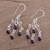 Garnet chandelier earrings, 'Wonderful Cascade' - Natural Garnet Chandelier Earrings from India (image 2c) thumbail