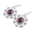 Garnet dangle earrings, 'Oval Majesty' - Handcrafted Oval Garnet Dangle Earrings from India