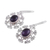 Amethyst dangle earrings, 'Oval Majesty' - Handcrafted Oval Amethyst Dangle Earrings from India