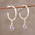 Amethyst dangle earrings, 'Crescent Drops' - Amethyst Half-Hoop Dangle Earrings from India (image 2) thumbail