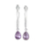 Amethyst dangle earrings, 'Crescent Drops' - Amethyst Half-Hoop Dangle Earrings from India thumbail