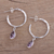 Amethyst dangle earrings, 'Crescent Drops' - Amethyst Half-Hoop Dangle Earrings from India (image 2c) thumbail