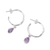 Amethyst dangle earrings, 'Crescent Drops' - Amethyst Half-Hoop Dangle Earrings from India (image 2e) thumbail