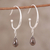 Smoky topaz dangle earrings, 'Trendy Drops' - Smoky Topaz Half-Hoop Dangle Earrings from India (image 2) thumbail