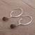 Smoky topaz dangle earrings, 'Trendy Drops' - Smoky Topaz Half-Hoop Dangle Earrings from India (image 2c) thumbail