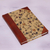Leather accented jute journal, 'Flowering Memories' - Handcrafted Floral Leather Accent Jute Journal from India thumbail