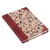 Leather accented jute journal, 'Flowering Memories' - Handcrafted Floral Leather Accent Jute Journal from India (image 2a) thumbail