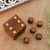 Wood dice set, 'Game of Chance' (set of 5) - Wood Dice Set with Matching Box from India
