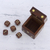 Wood dice set, 'Game of Chance' (set of 5) - Wood Dice Set with Matching Box from India