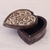 Wood decorative box, 'Flower-Filled Heart' - Floral Heart-Shaped Mango Wood Decorative Box from India