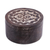 Wood decorative box, 'Floral Keepsake' - Handcrafted Floral Circular Wood Decorative Box from India