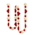 Wool felt garland, 'Hearts and Baubles' - Wool Felt Holiday Heart Garland in Red and Ivory thumbail