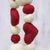 Wool felt garland, 'Hearts and Baubles' - Wool Felt Holiday Heart Garland in Red and Ivory