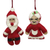 Wool felt ornaments, 'Mr and Mrs Santa' (pair) - Wool Felt Mr and Mrs Santa Claus Holiday Ornaments (Pair)