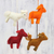 Wool felt ornaments, 'Playful Ponies' - Assorted Color Felt Pony Ornaments (Set of 4)