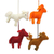 Wool felt ornaments, 'Playful Ponies' - Assorted Color Felt Pony Ornaments (Set of 4) thumbail