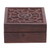 Wood decorative box, 'Daffodils' - Hand-Carved Floral Wood Decorative Box from India
