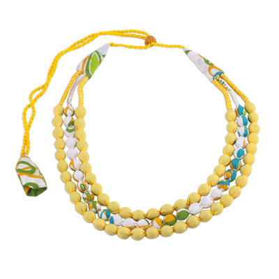 Indian Handcrafted Necklace of Recycled Cotton Wrapped Beads