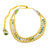 Cotton beaded necklace, 'Lemon Drops' - Indian Handcrafted Necklace of Recycled Cotton Wrapped Beads