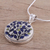 Collar colgante de cerámica - Collar con colgante floral pintado a mano de la India