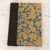 Leather accented journal, 'Leafy Vines' - Leather Accented Journal with Handmade Paper from India