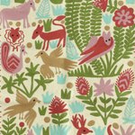 Wool chain stitch area rug, 'The Jungle World III' - Chain-Stitched Animal-Themed Wool Area Rug from India