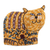 Wool tea cozy, 'Delightful Cat in Yellow' - Cat-Shaped Embroidered Wool Tea Cozy in Yellow from India (image 2b) thumbail